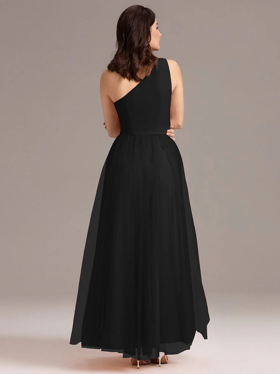 ever ARCADIA|Designer A-line One Shoulder Maxi Tulle Bridesmaid Dress - Image 23