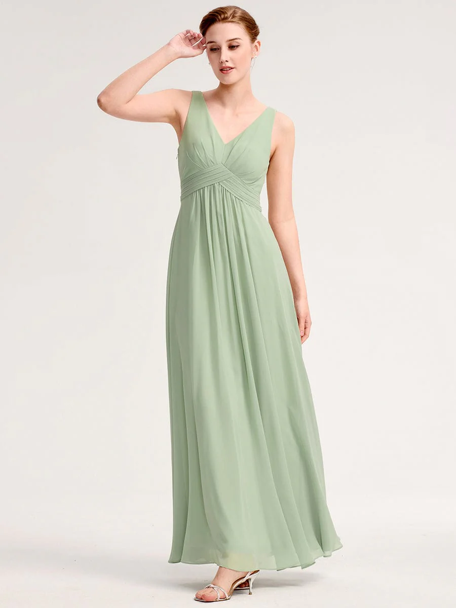 Empire Waist Cowl Back Bridesmaid Dress - Image 3