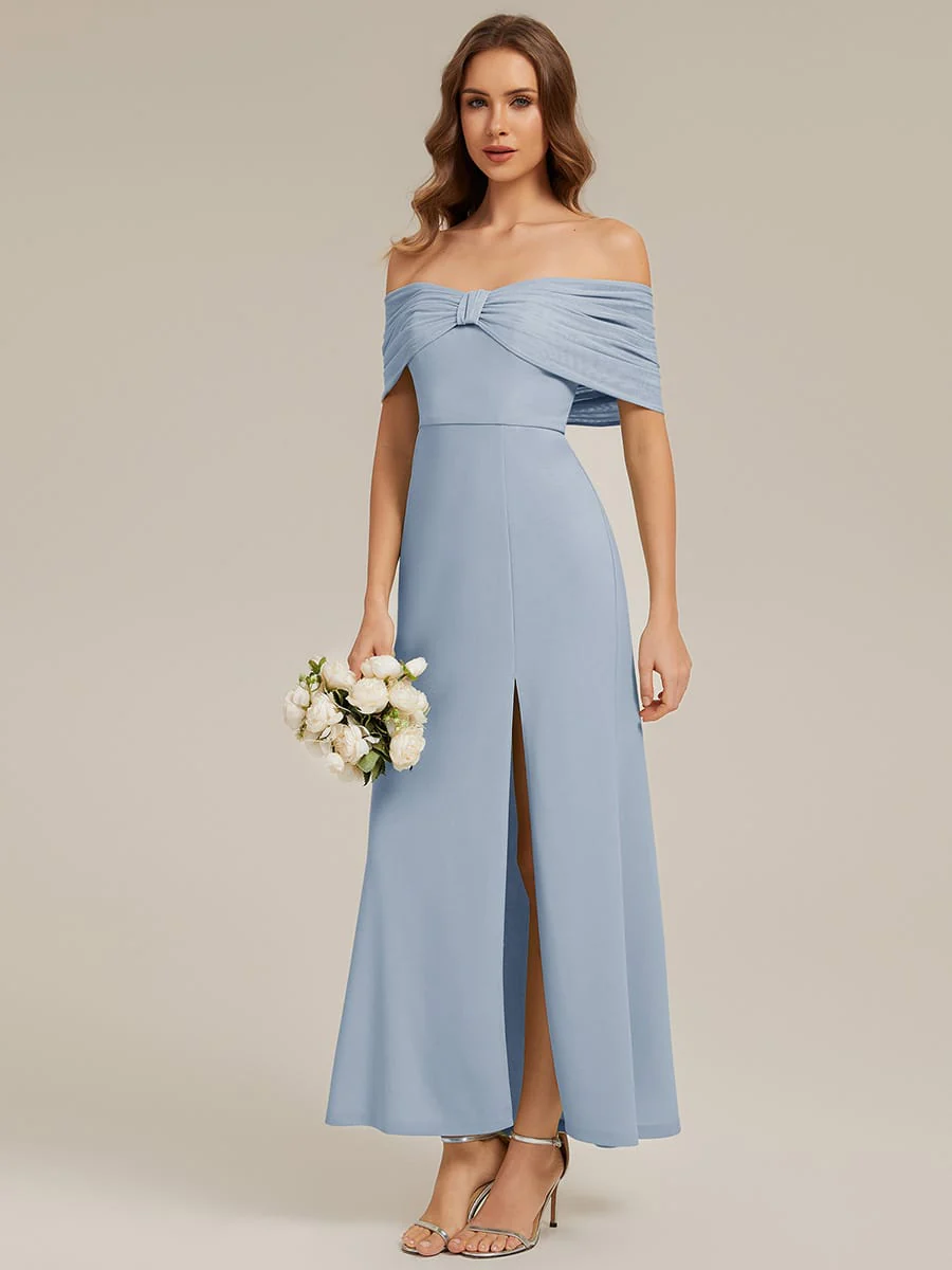 Bow Knit Drop Shoulder Sleeve Dress - Image 4