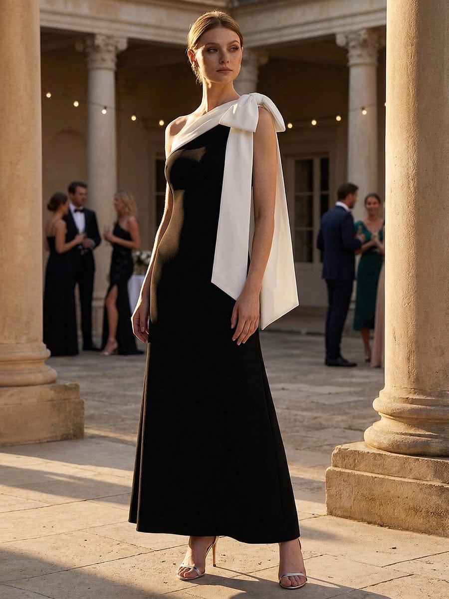 ever NOIR|Bow Knit Sleeveless Dress - Image 8