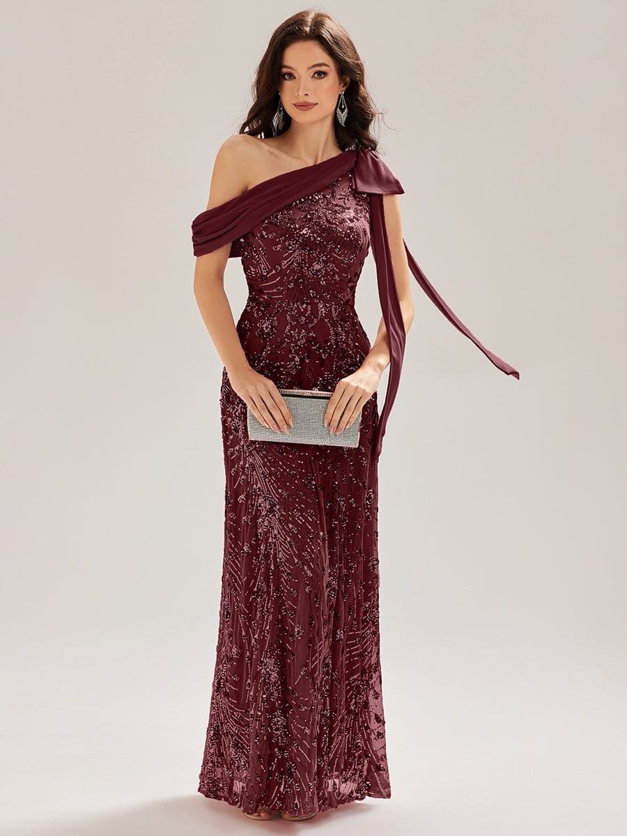 ever BELLAMY|Bow Sequin One Shoulder Evening Dress - Image 18