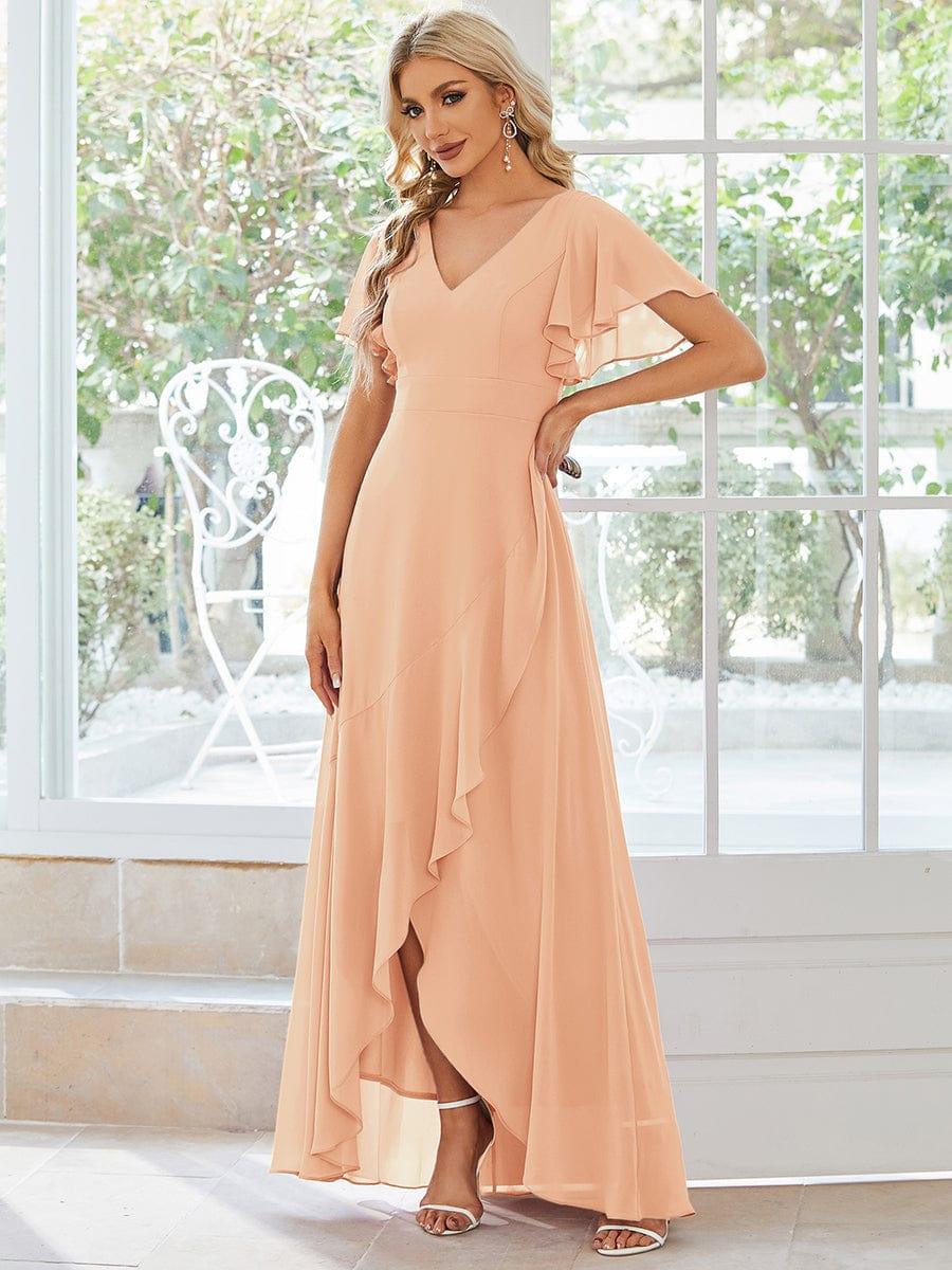 ever OREE|Elegant Chiffon High-Low Bridesmaid Dress with Lotus Leaf Hemline (Final Sale) - Image 52