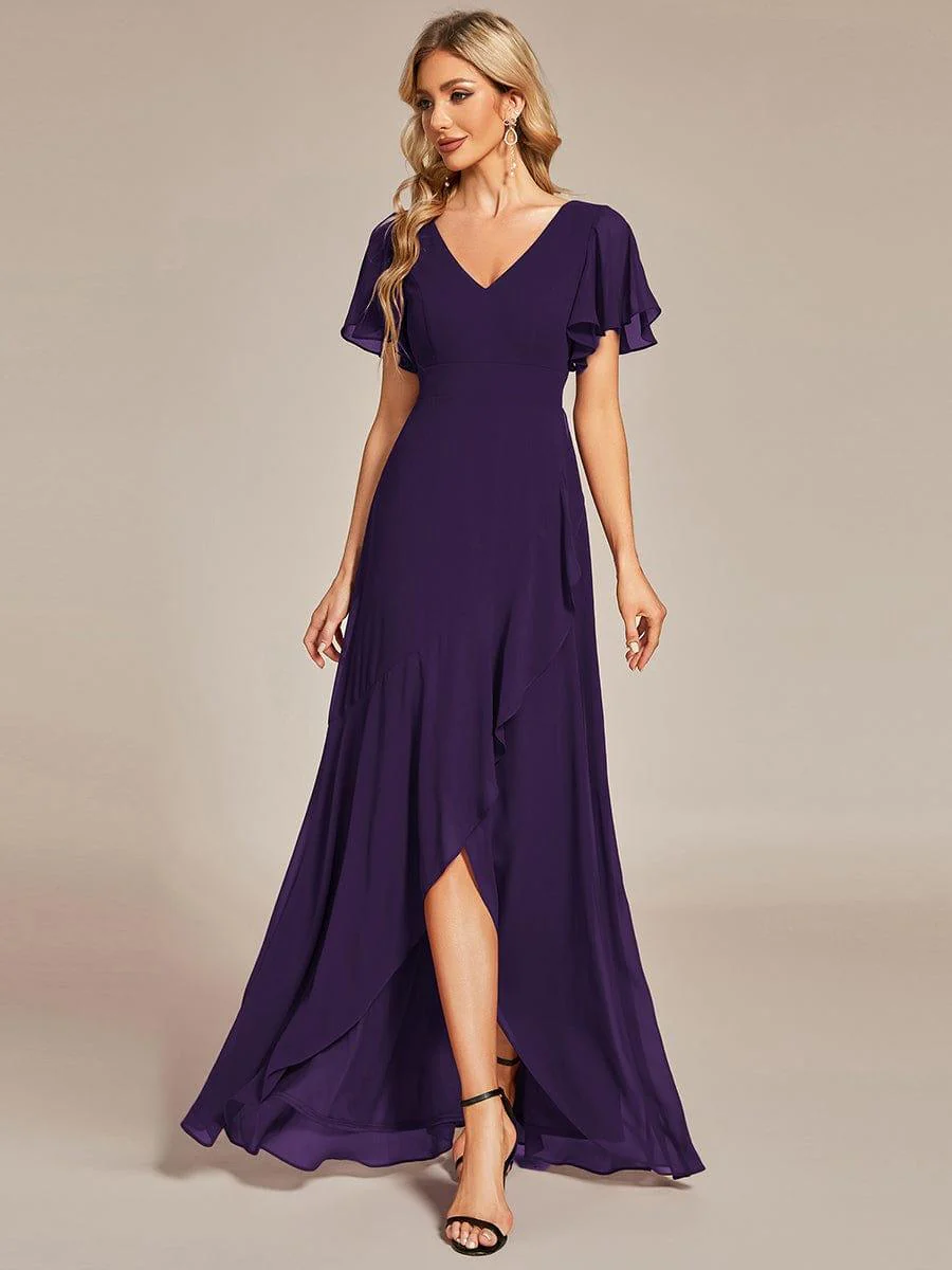 ever OREE|Charming Chiffon Bridesmaid Dress with Lotus Leaf Hemline (Final Sale) - Image 115