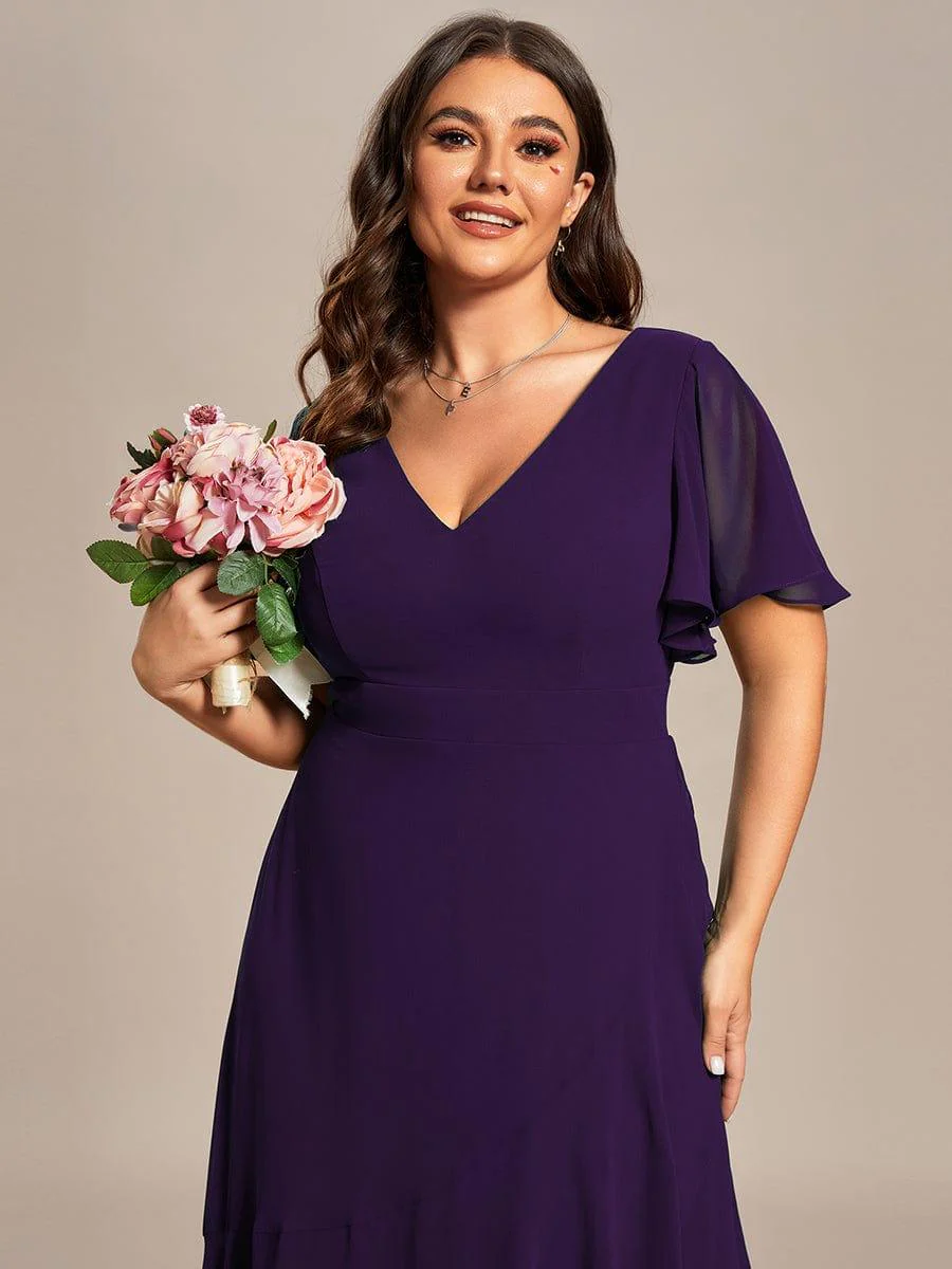 ever OREE|Charming Chiffon Bridesmaid Dress with Lotus Leaf Hemline (Final Sale) - Image 122