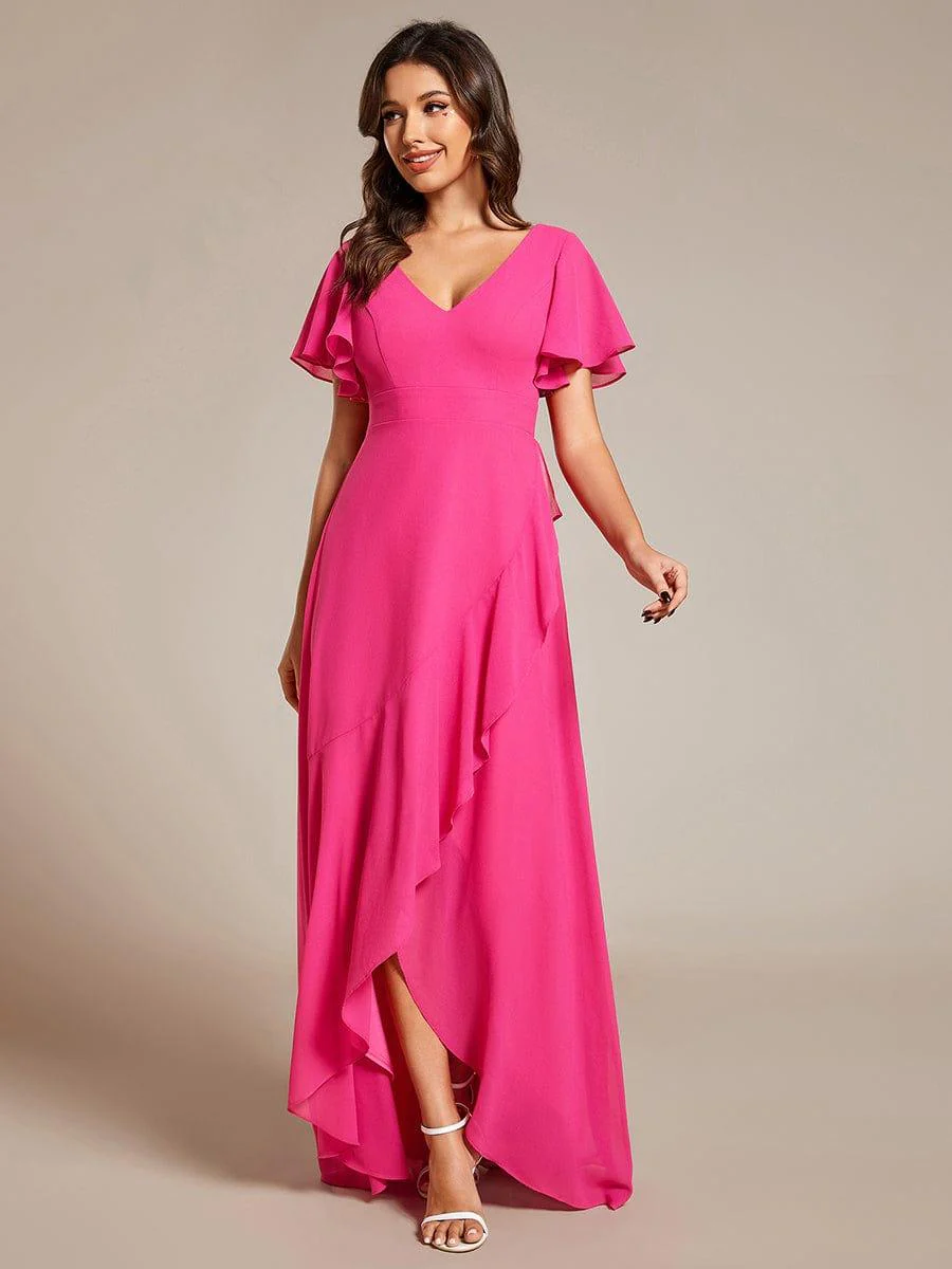 ever OREE|Charming Chiffon Bridesmaid Dress with Lotus Leaf Hemline (Final Sale) - Image 169