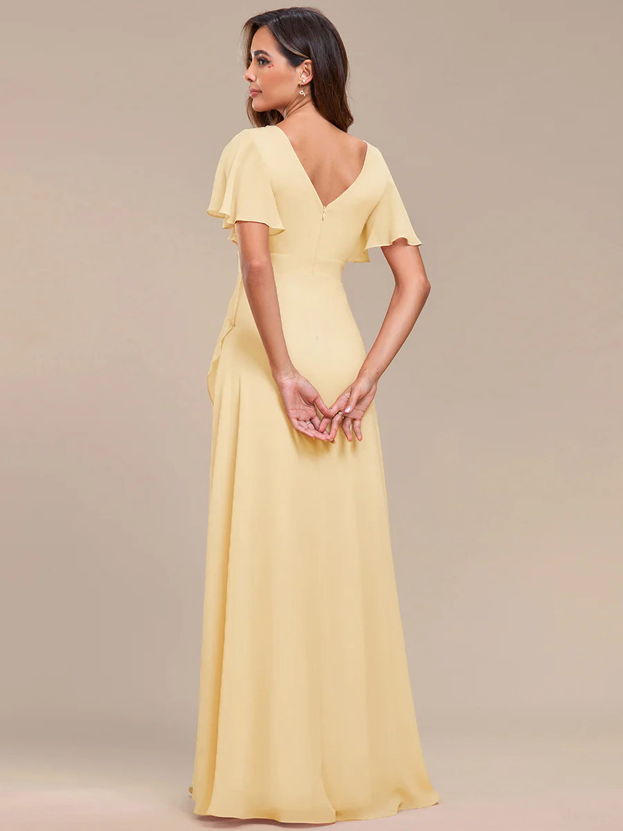ever OREE|Charming Chiffon Bridesmaid Dress with Lotus Leaf Hemline (Final Sale) - Image 198