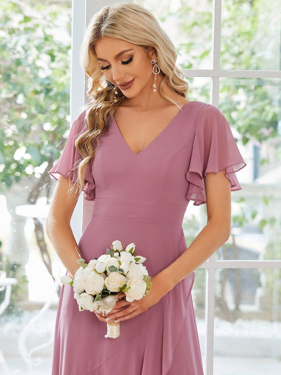 ever OREE|Charming Chiffon Bridesmaid Dress with Lotus Leaf Hemline (Final Sale) - Image 20