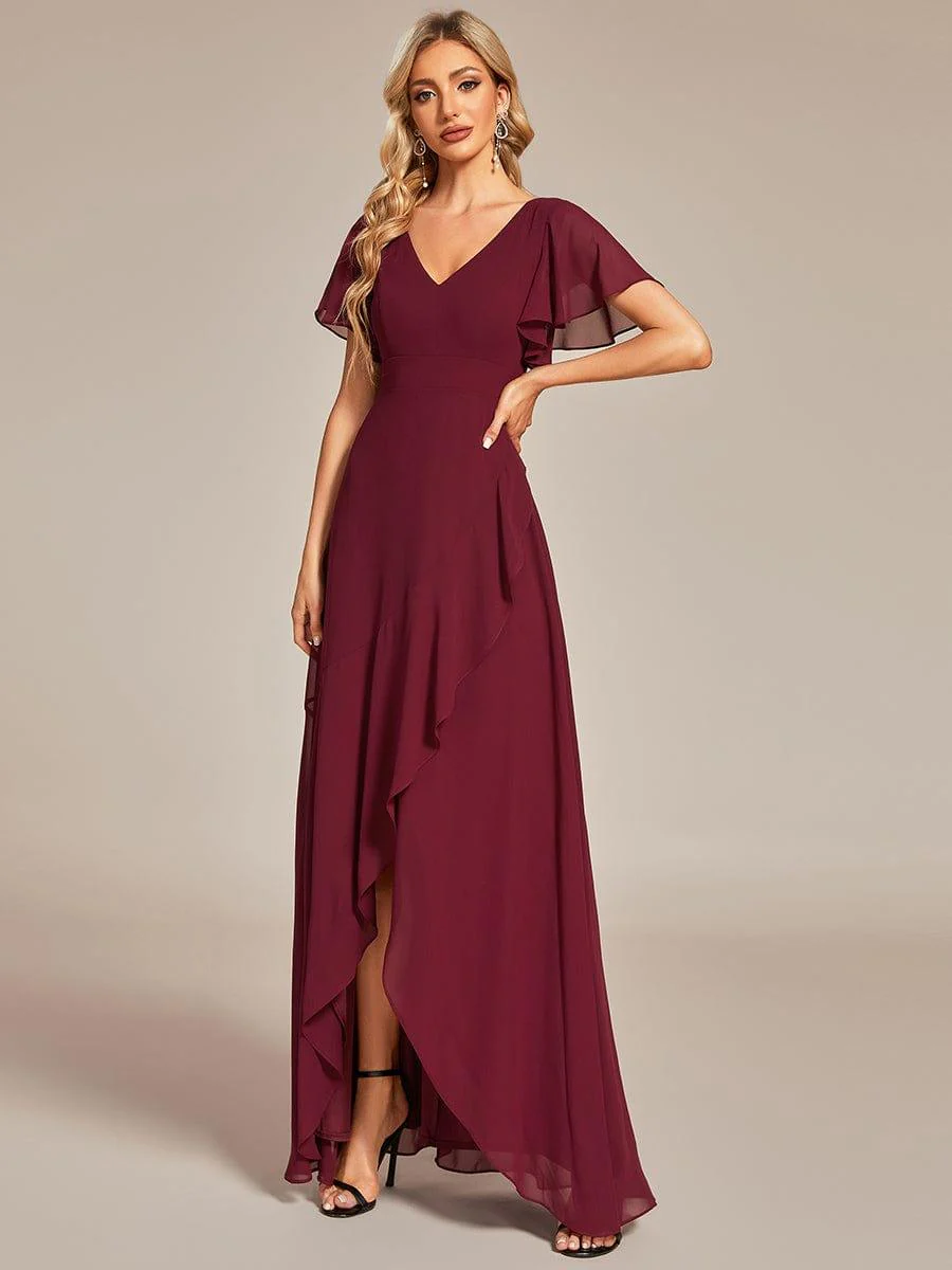 ever OREE|Charming Chiffon Bridesmaid Dress with Lotus Leaf Hemline (Final Sale) - Image 29