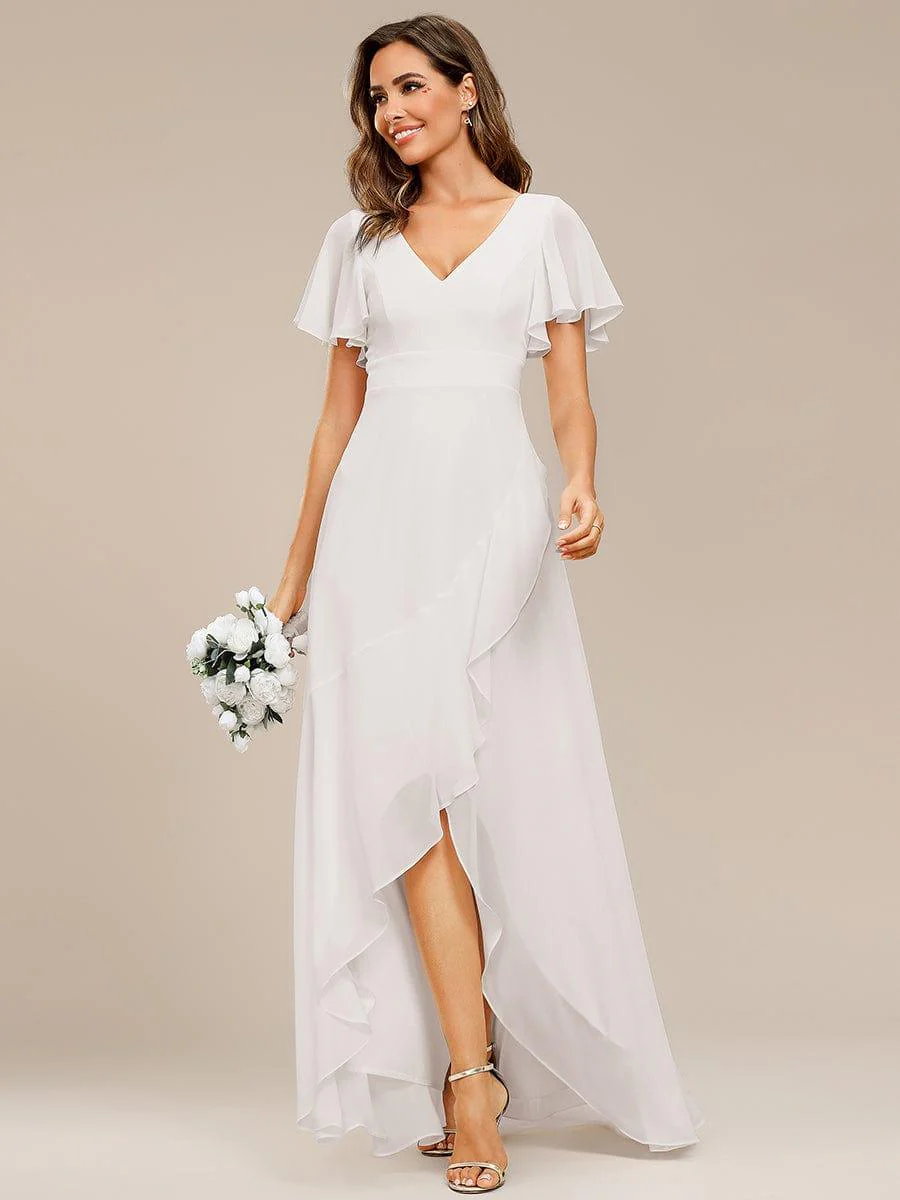 ever OREE|Charming Chiffon Bridesmaid Dress with Lotus Leaf Hemline (Final Sale) - Image 42