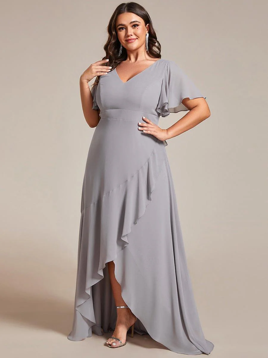 ever OREE|Charming Chiffon Bridesmaid Dress with Lotus Leaf Hemline (Final Sale) - Image 85