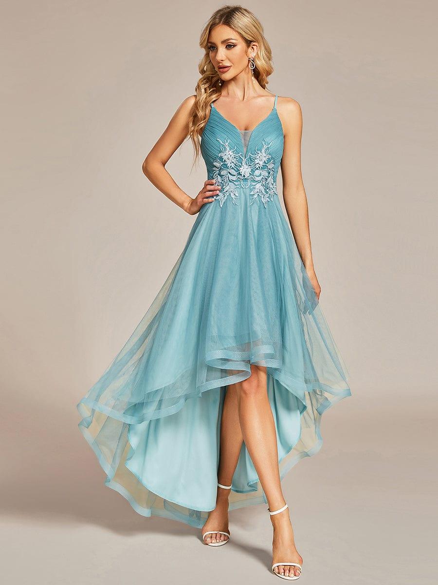 Chic and Stylish Sleeveless Prom Dress with High-Low Hemline - Image 17