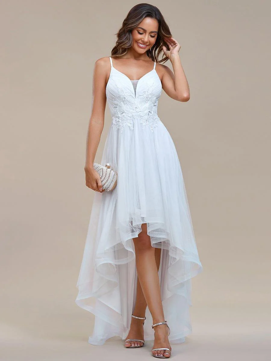 Chic and Stylish Sleeveless Prom Dress with High-Low Hemline - Image 25