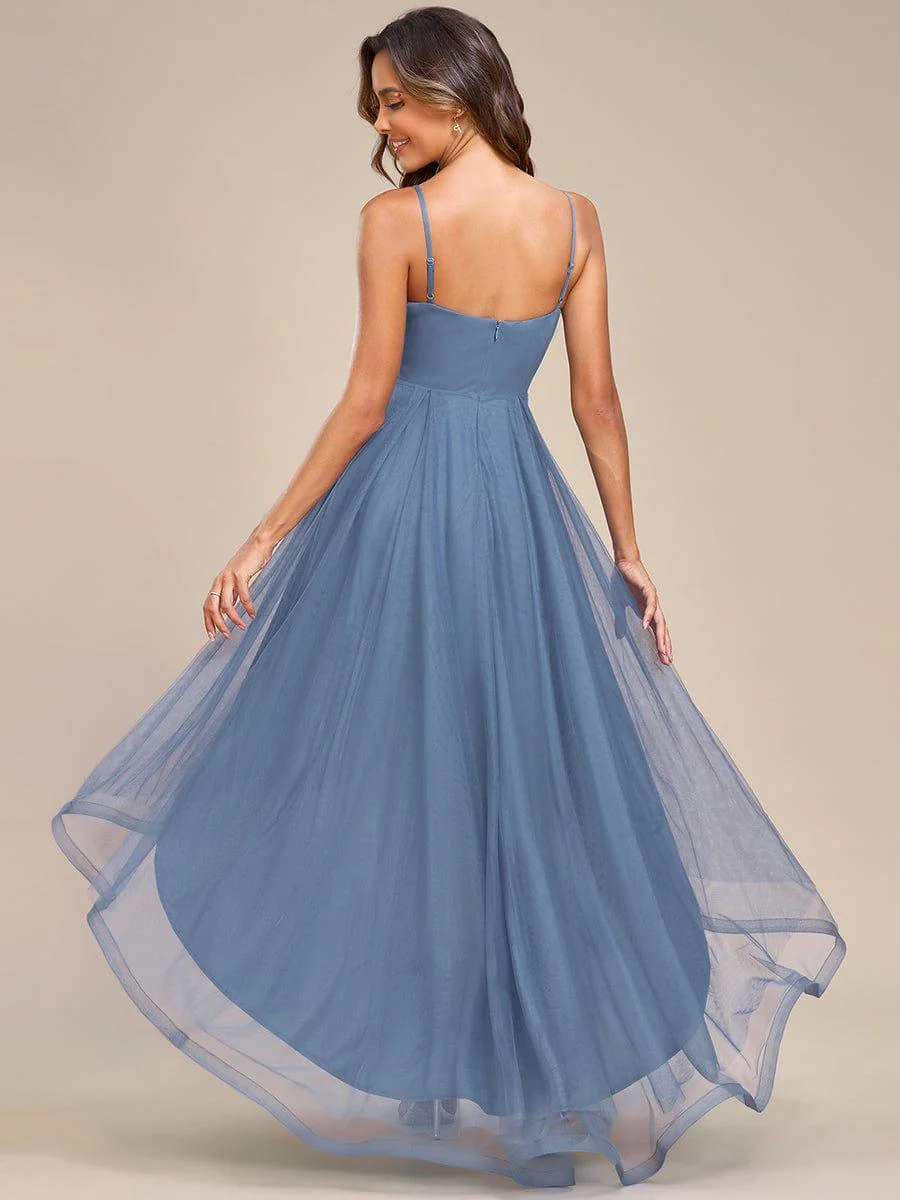 Chic and Stylish Sleeveless Prom Dress with High-Low Hemline - Image 27