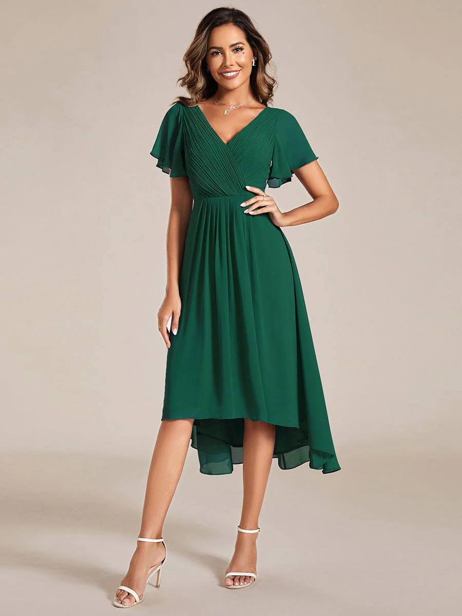 ever FAYE|Chic V Neck High-Low Wedding Guest Dress - Image 10