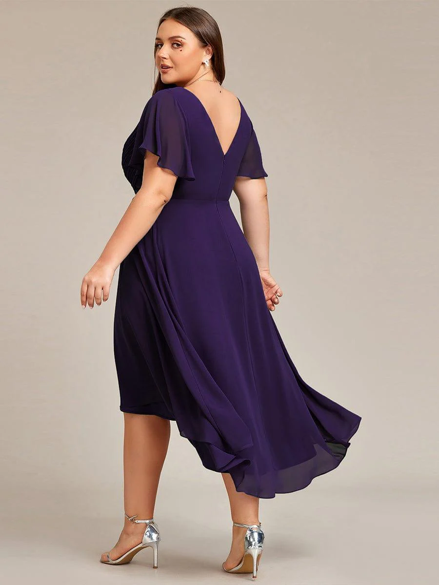 ever FAYE|Chic V Neck High-Low Wedding Guest Dress - Image 125