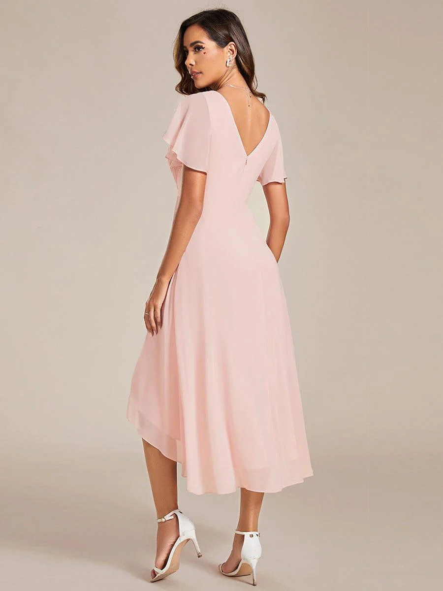 ever FAYE|Chic V Neck High-Low Wedding Guest Dress - Image 17