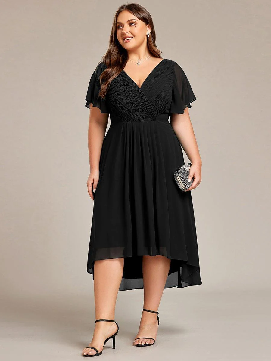 ever FAYE|Chic V Neck High-Low Wedding Guest Dress - Image 31