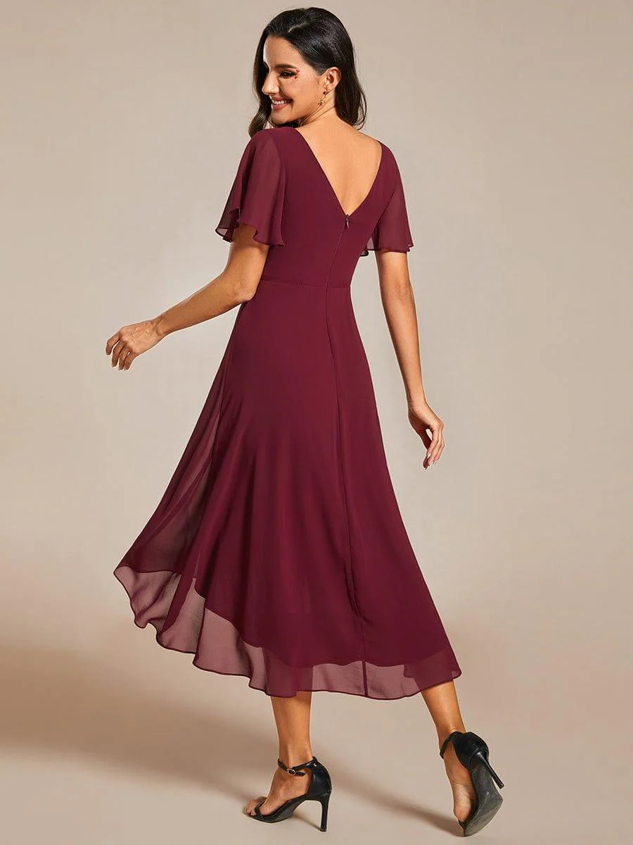 ever FAYE|Chic V Neck High-Low Wedding Guest Dress - Image 4