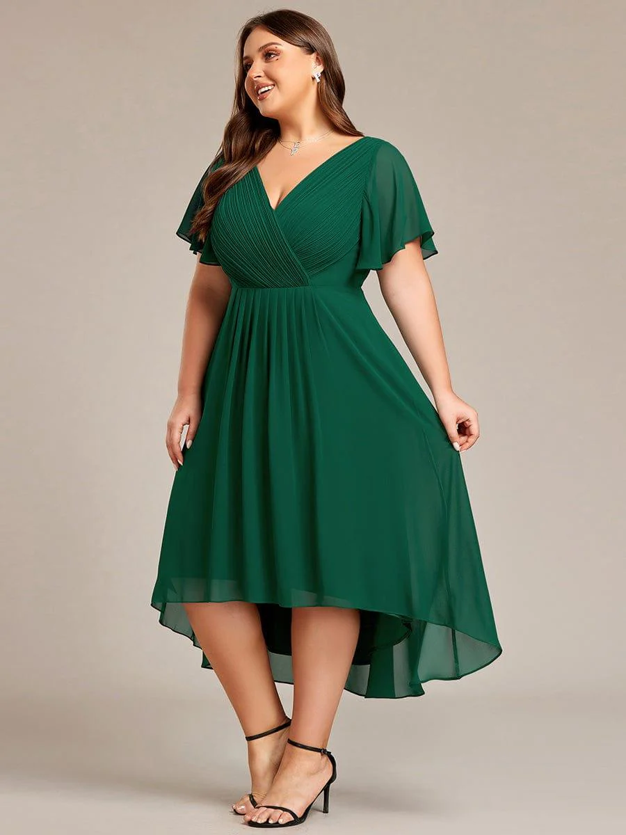 ever FAYE|Chic V Neck High-Low Wedding Guest Dress - Image 40