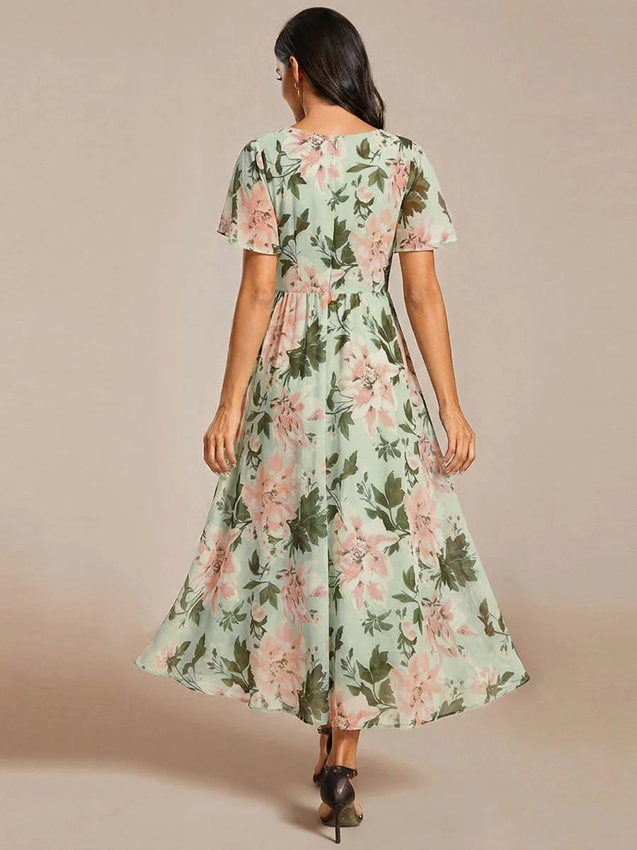 ever LARK|Chiffon Elegance Short Sleeve High-Low Wedding Guest Dress - Image 143