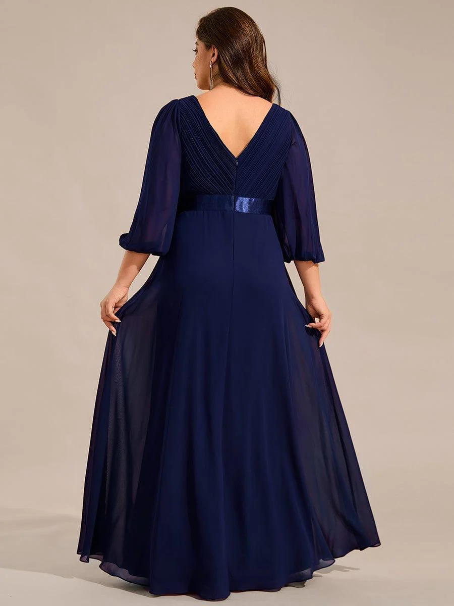 ever OLIVIA|Chiffon Long Sleeve Empire Waist Maxi Bridesmaid Dress with Pleated Detailing - Image 19