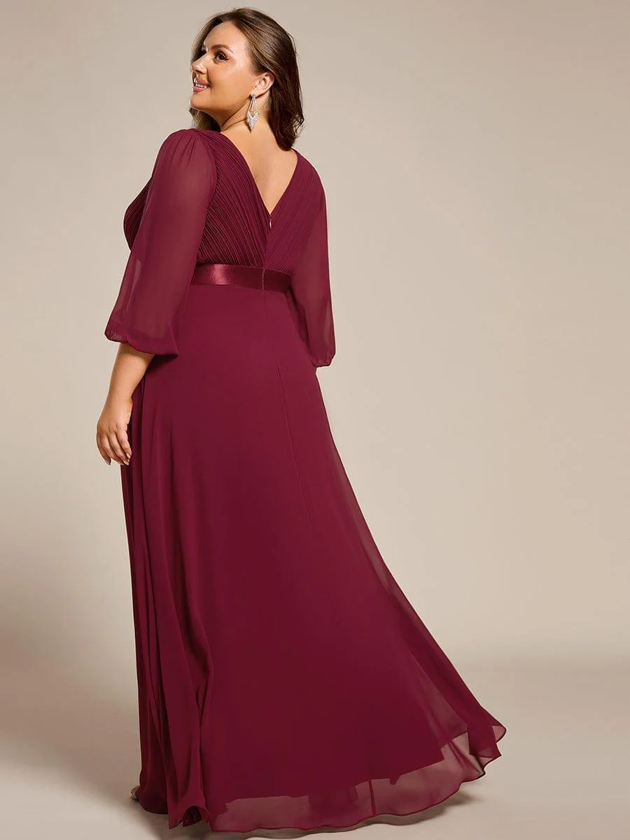 ever OLIVIA|Chiffon Long Sleeve Empire Waist Maxi Bridesmaid Dress with Pleated Detailing - Image 29