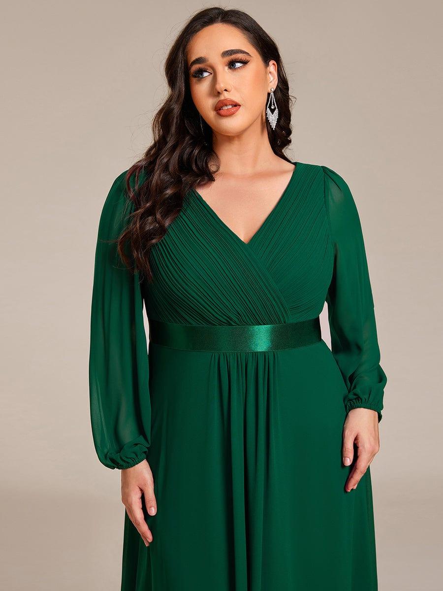 ever KEYLA|Chiffon Long Sleeve Empire Waist Midi Evening Dress - Image 28