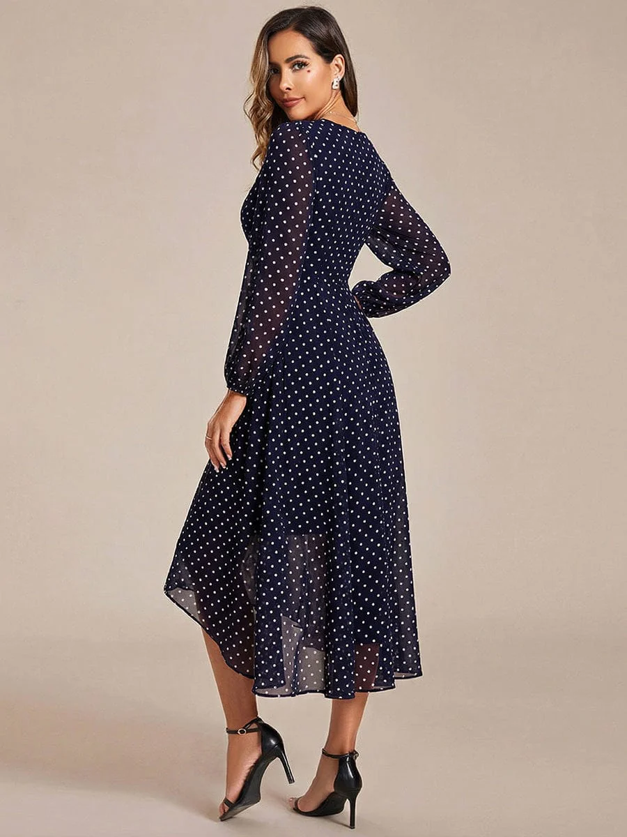 ever BRIAR|Chiffon 3/4 Sleeve V-Neck High-Low Wedding Guest Dress - Image 75