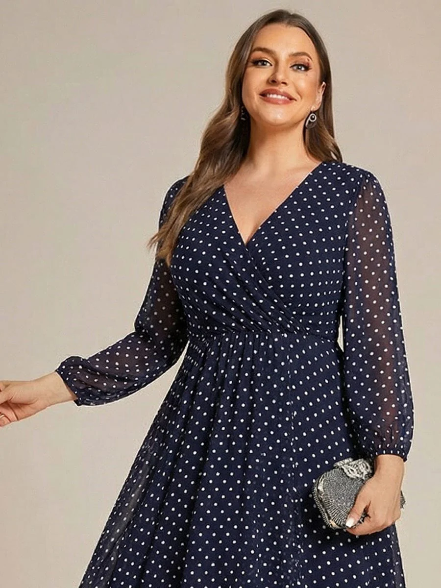 ever BRIAR|Chiffon 3/4 Sleeve V-Neck High-Low Wedding Guest Dress - Image 79