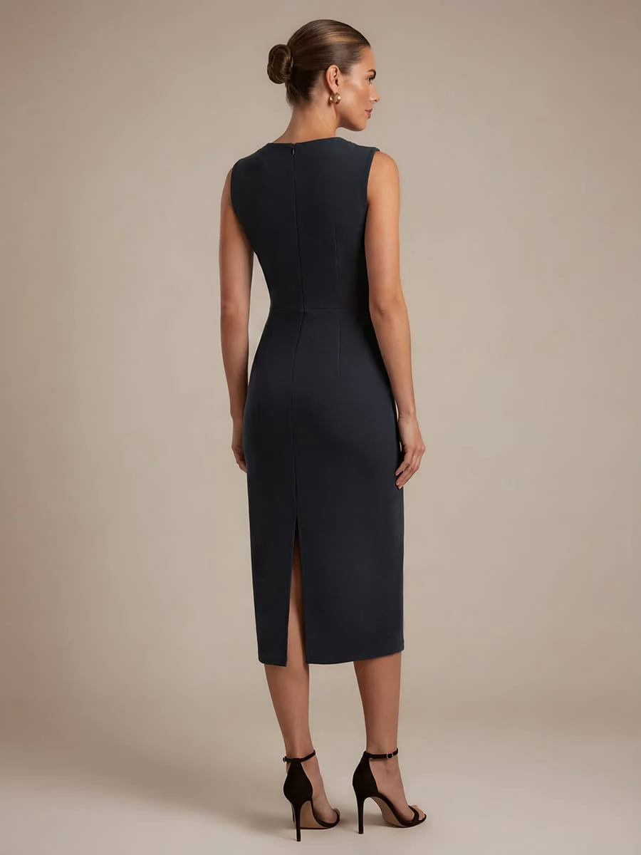 Crepe Sleeveless Sheath Dress - Image 7