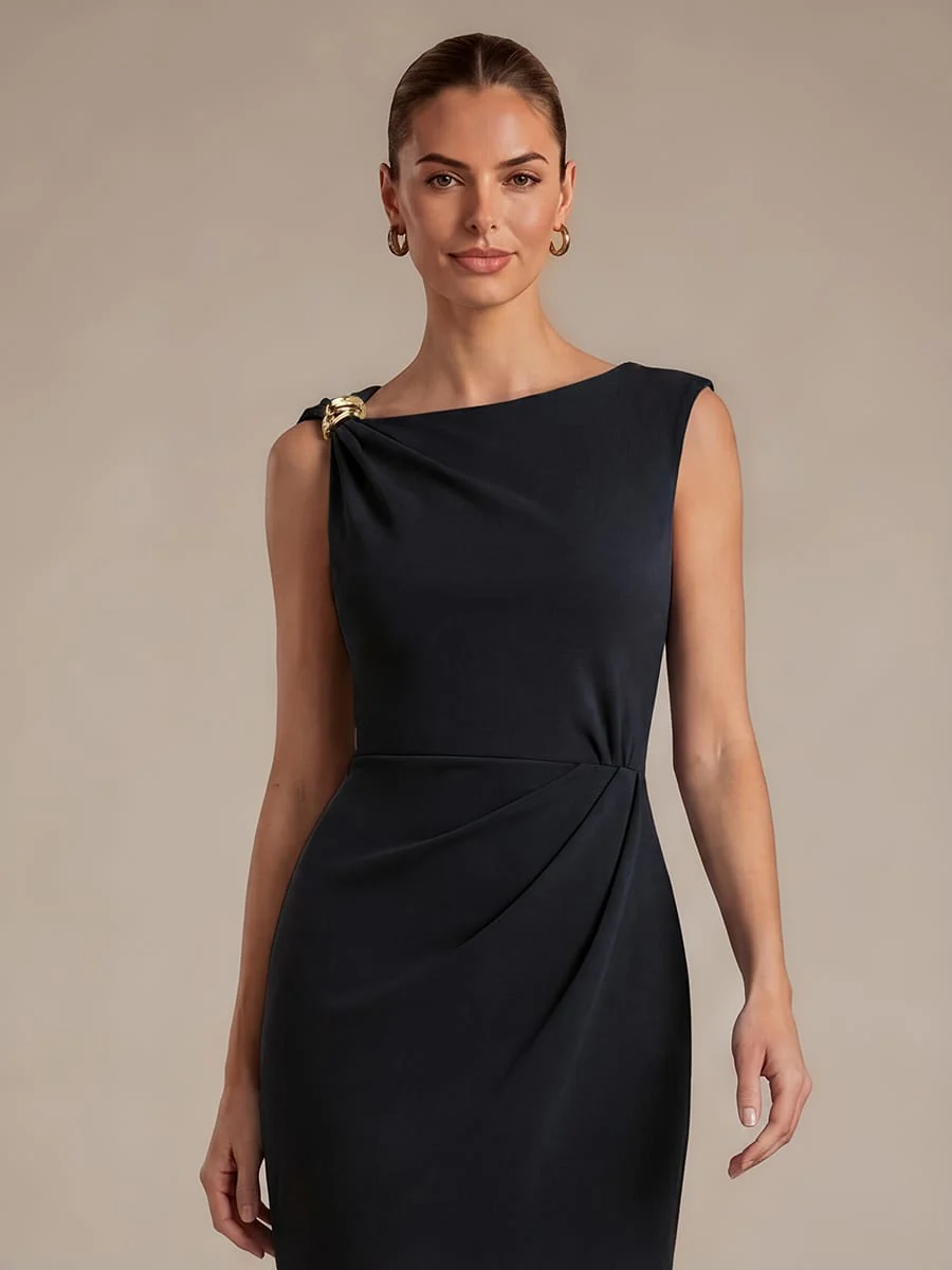 Crepe Sleeveless Sheath Dress - Image 8