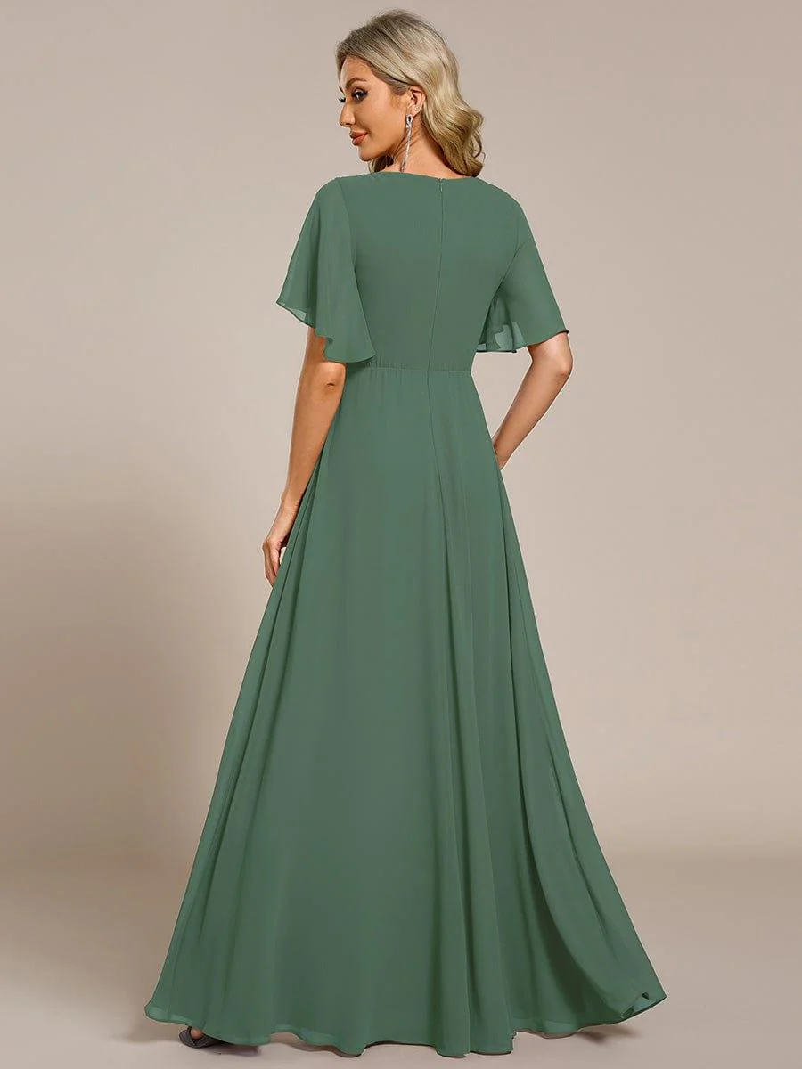 ever IVYROSE|Elegant Chiffon Applique Evening Dress with Flutter Sleeves - Image 103