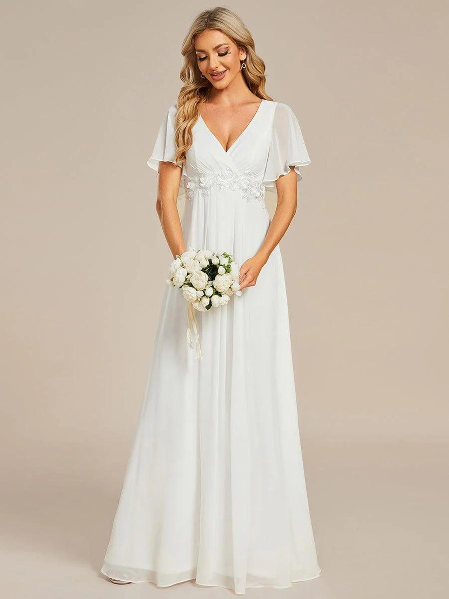 ever IVYROSE|Elegant Chiffon Applique Evening Dress with Flutter Sleeves - Image 62