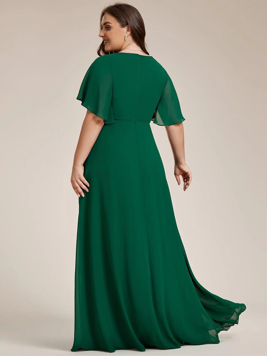 ever IVYROSE | Chiffon Applique Mother of the Bride Dress with Flutter Sleeves - Image 15