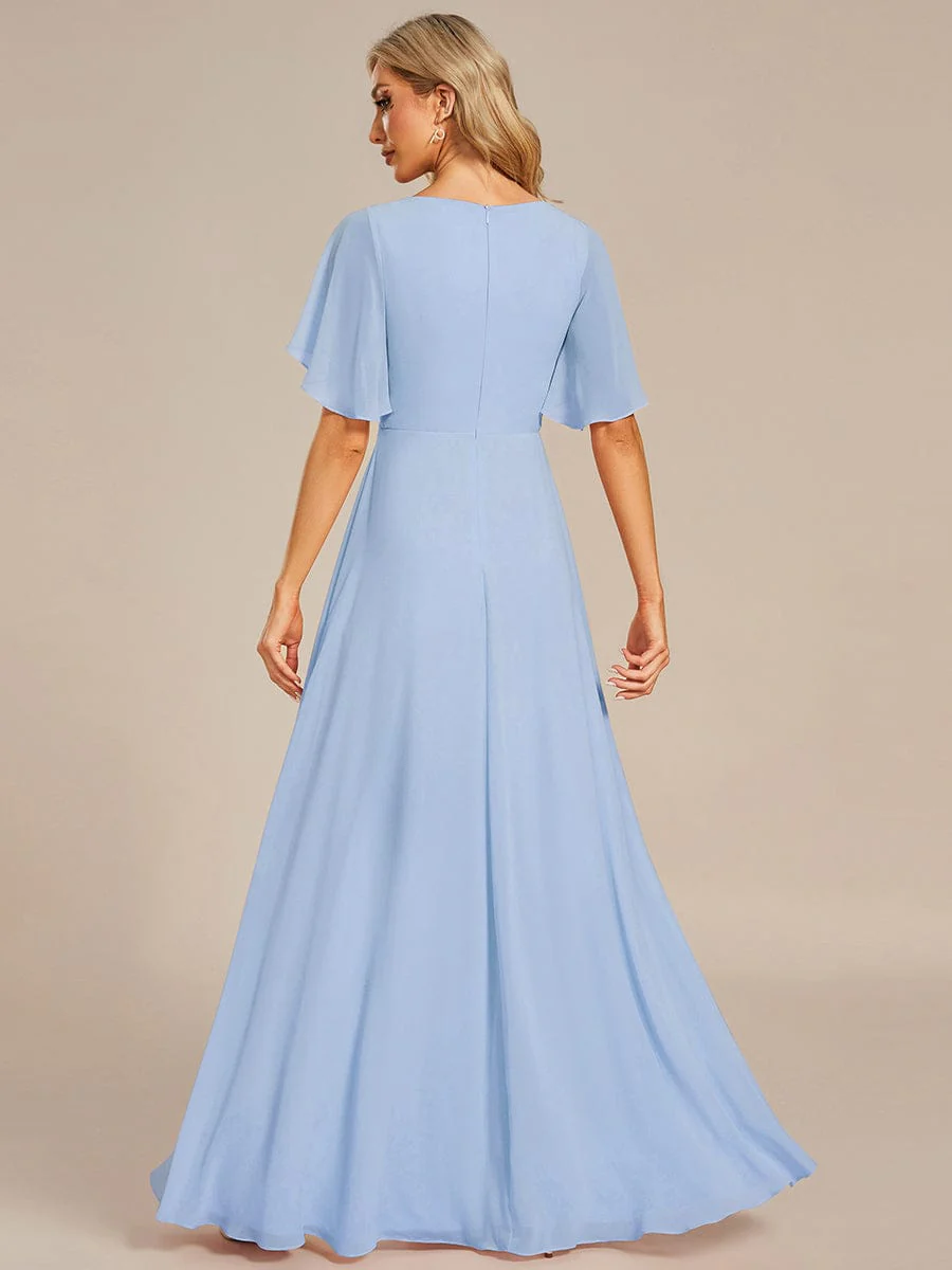 ever IVYROSE | Chiffon Applique Mother of the Bride Dress with Flutter Sleeves - Image 177