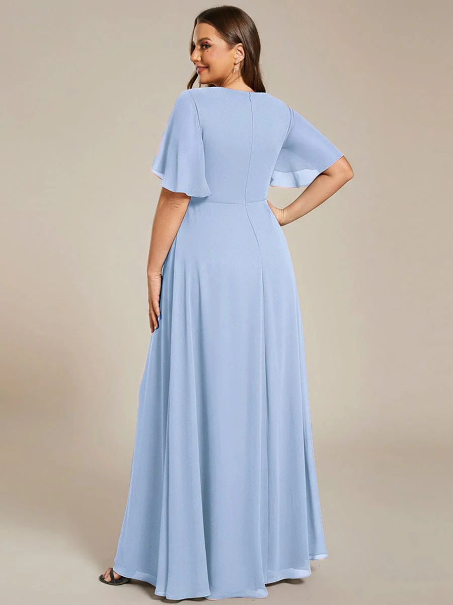 ever IVYROSE | Chiffon Applique Mother of the Bride Dress with Flutter Sleeves - Image 182