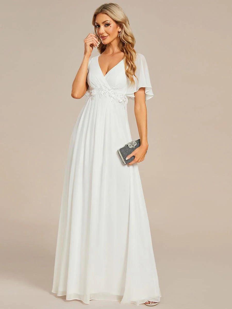 ever IVYROSE | Chiffon Applique Mother of the Bride Dress with Flutter Sleeves - Image 63