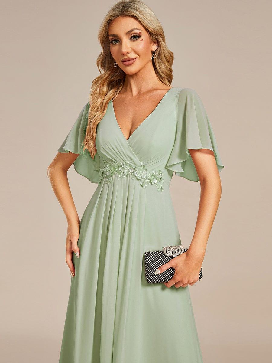 ever IVYROSE | Chiffon Applique Mother of the Bride Dress with Flutter Sleeves - Image 79
