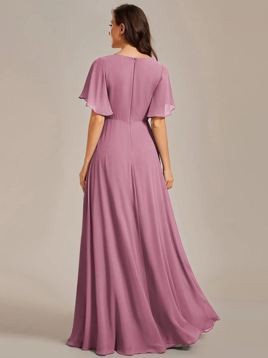 ever IVYROSE | Chiffon Applique Mother of the Bride Dress with Flutter Sleeves - Image 94