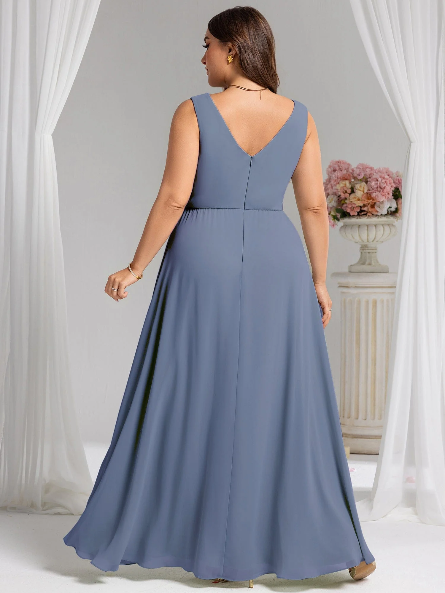 Elegant Side Slit Bridesmaid Dress - Image 49