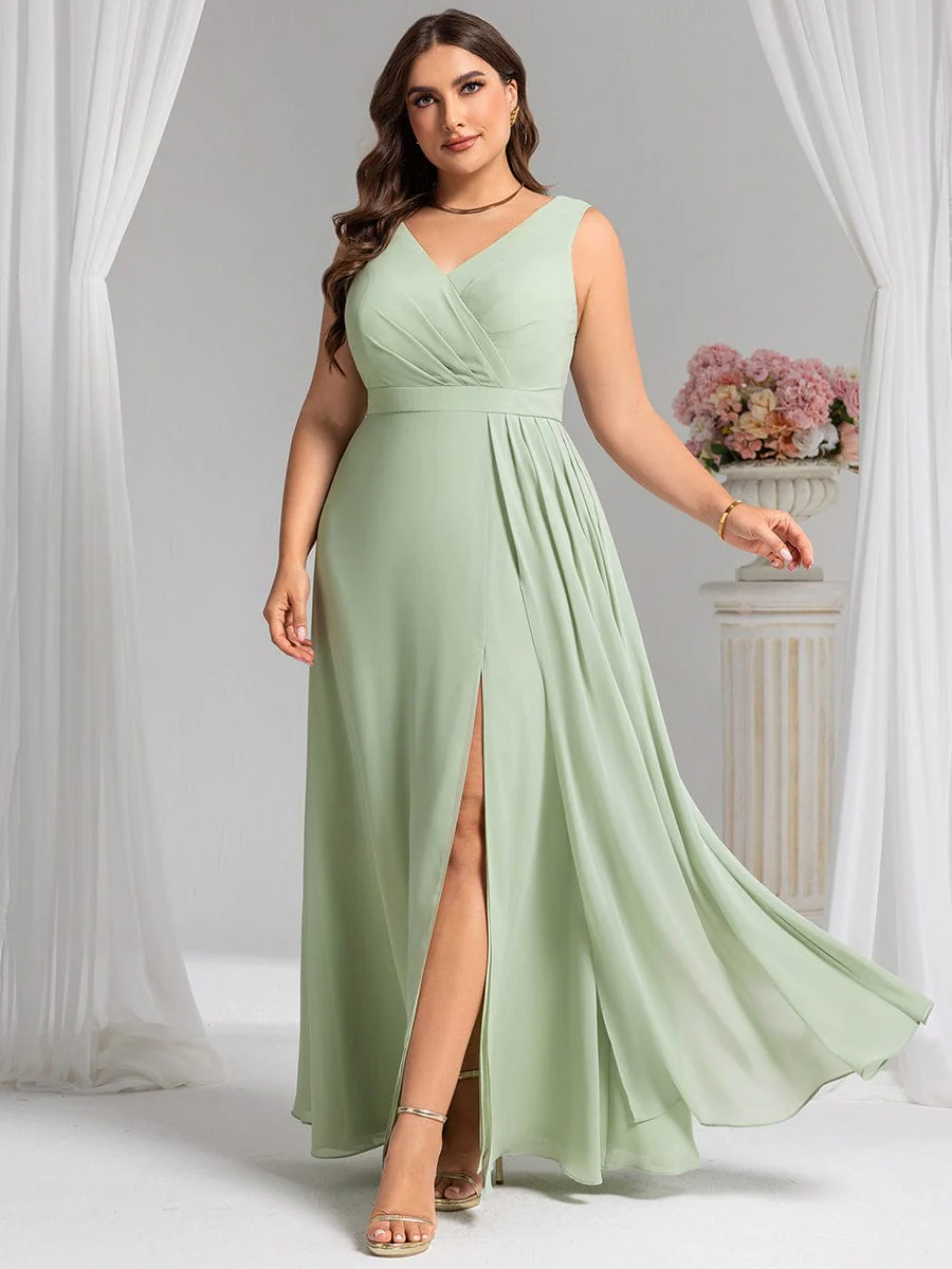 Elegant Side Slit Bridesmaid Dress - Image 8