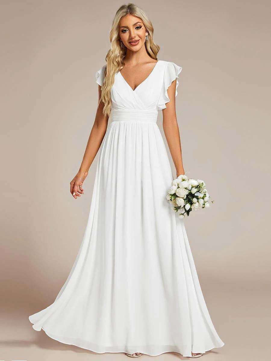 ever HUSH|Elegant Sleeveless V-Neck Maxi Chiffon Bridesmaid Dress - Image 85