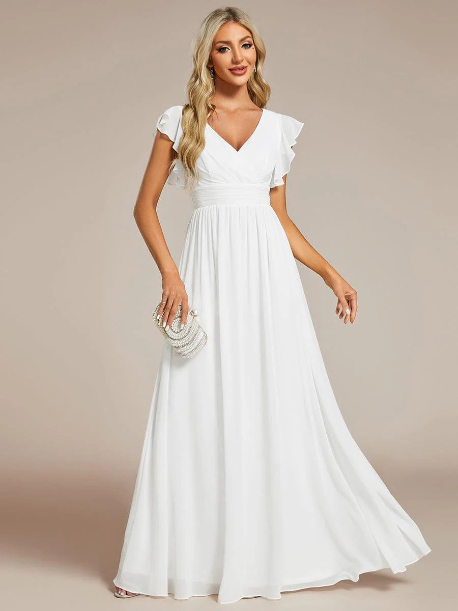 ever HUSH|Elegant Sleeveless V-Neck Maxi Chiffon Bridesmaid Dress - Image 87