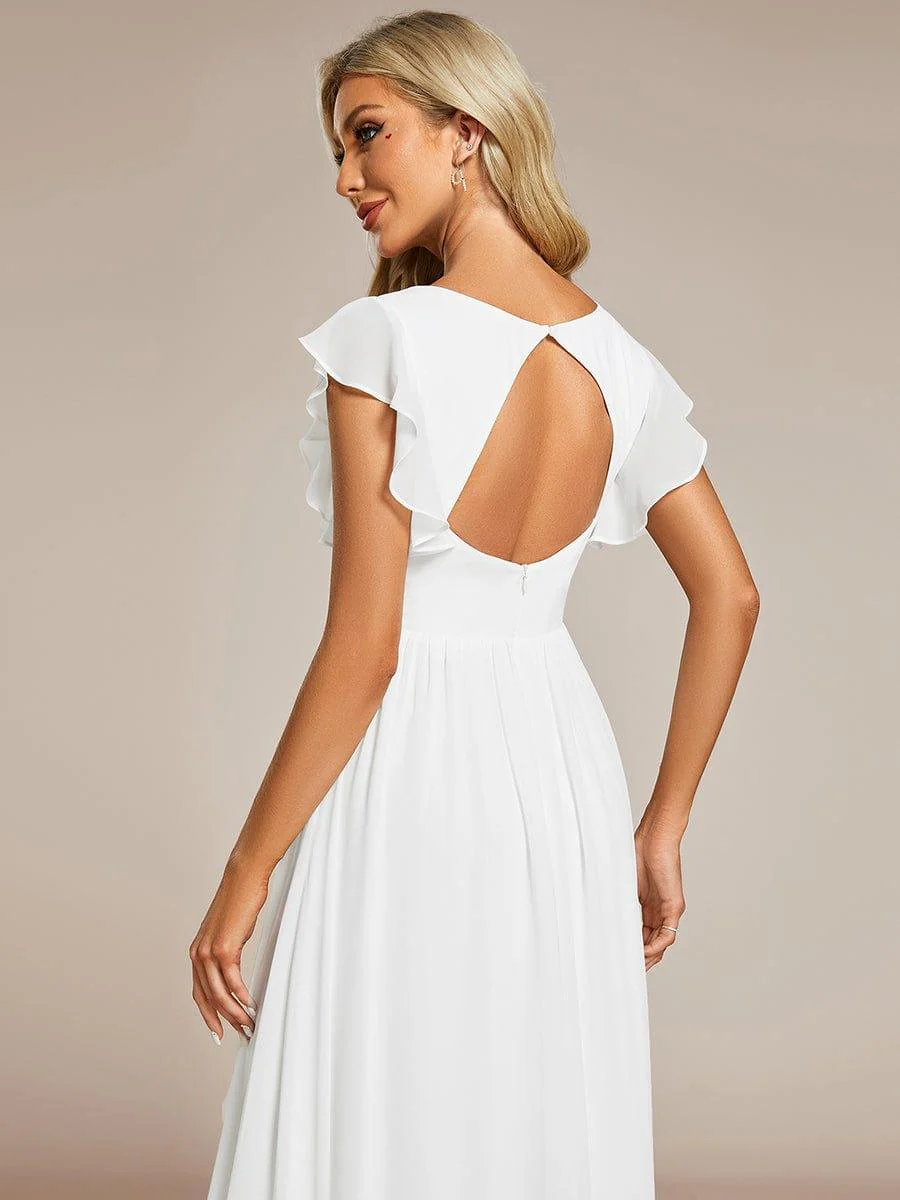 ever HUSH|Elegant Sleeveless V-Neck Maxi Chiffon Bridesmaid Dress - Image 88