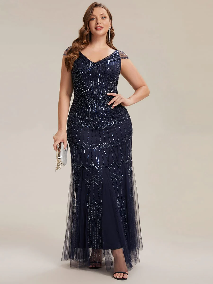 ever CABARET|Embroidered Sequin Drop Shoulder Sleeve Dress - Image 17