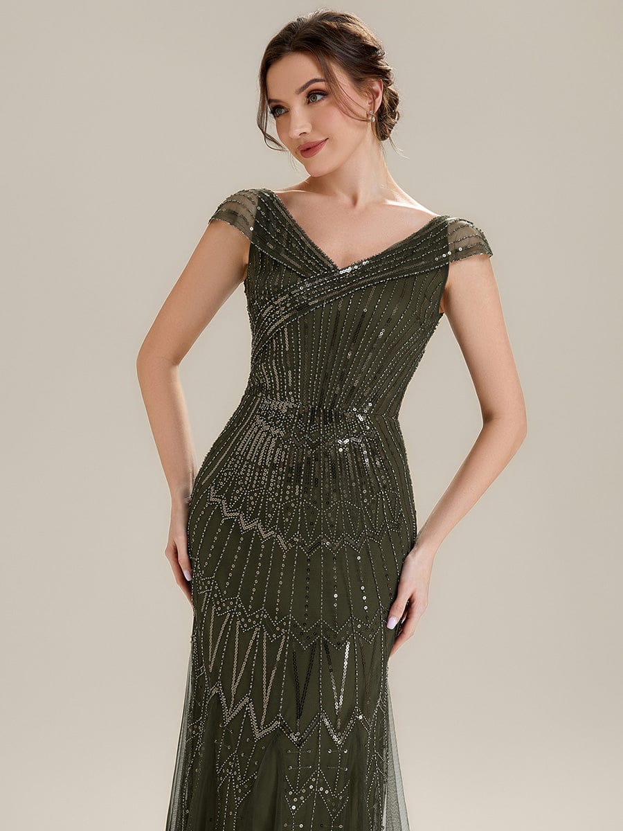 ever CABARET|Embroidered Sequin Drop Shoulder Sleeve Dress - Image 24