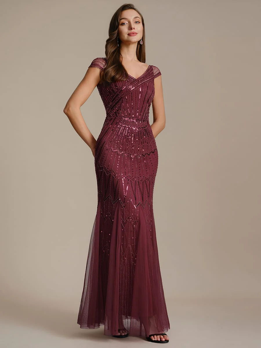 ever CABARET|Embroidered Sequin Drop Shoulder Sleeve Dress - Image 48