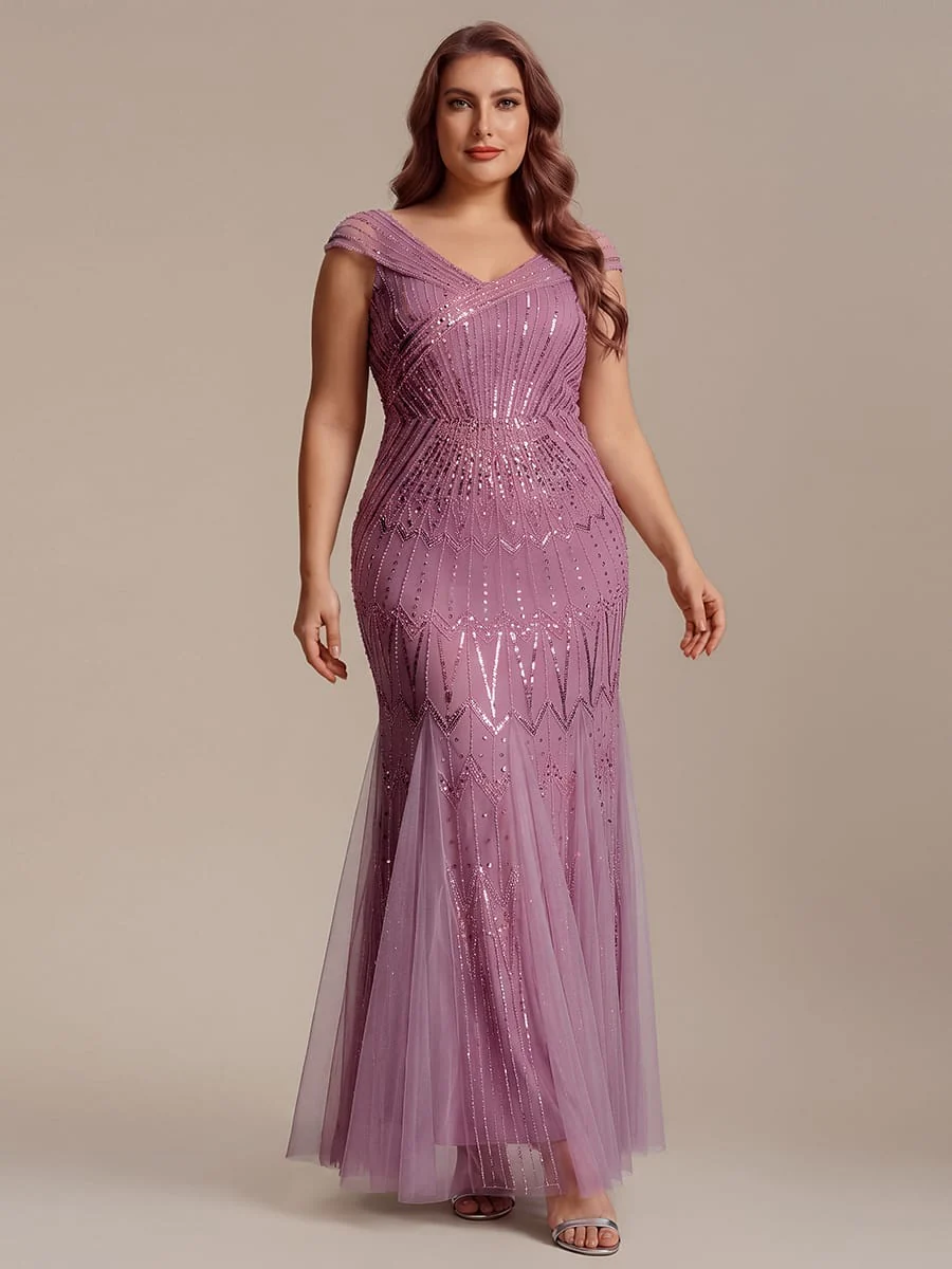 ever CABARET|Embroidered Sequin Drop Shoulder Sleeve Dress - Image 65
