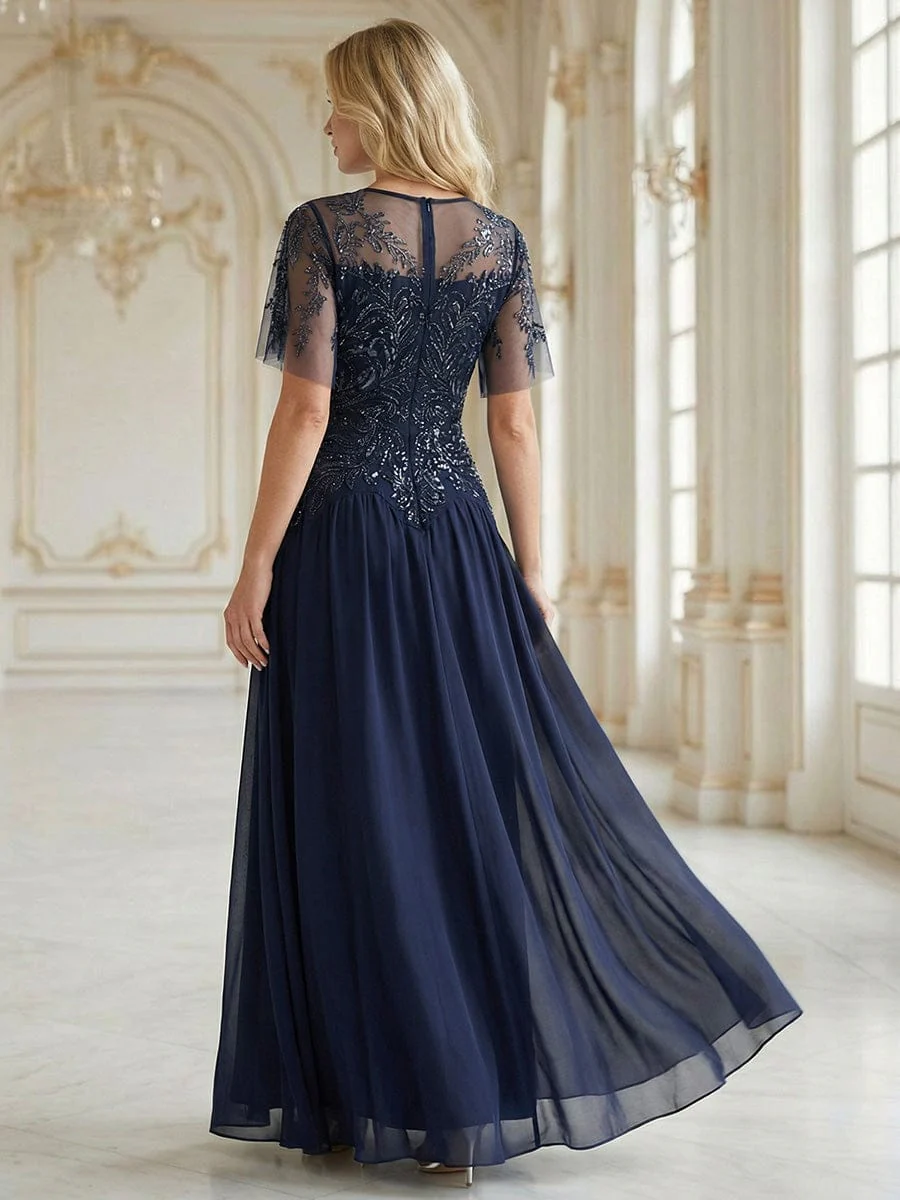 ever LUSTRE|Embroidered Sequin Ruffle Sleeve Dress - Image 17