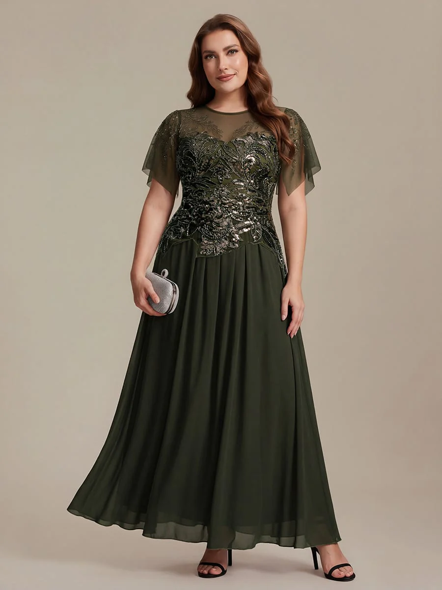 ever LUSTRE|Embroidered Sequin Ruffle Sleeve Dress - Image 32